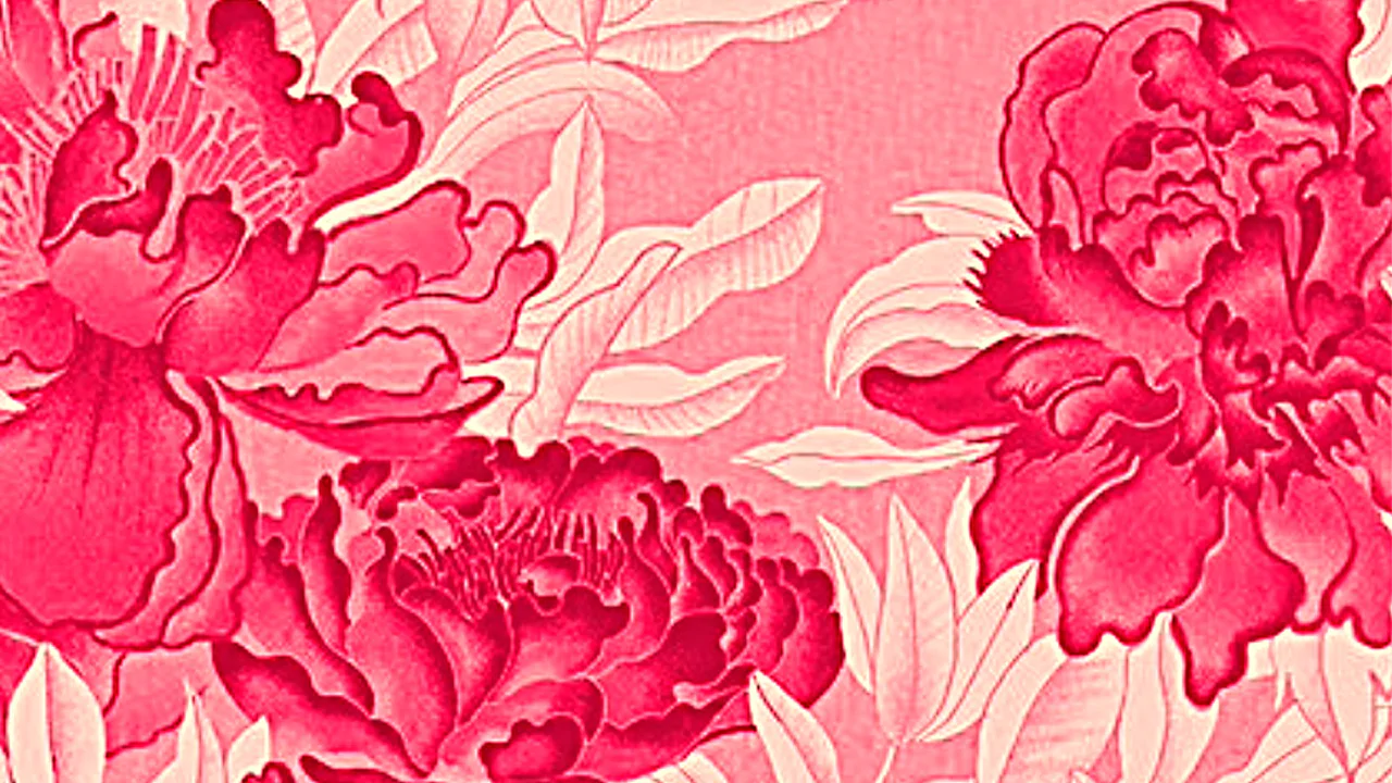 Digital Wallpaper with peonies -warm pink.