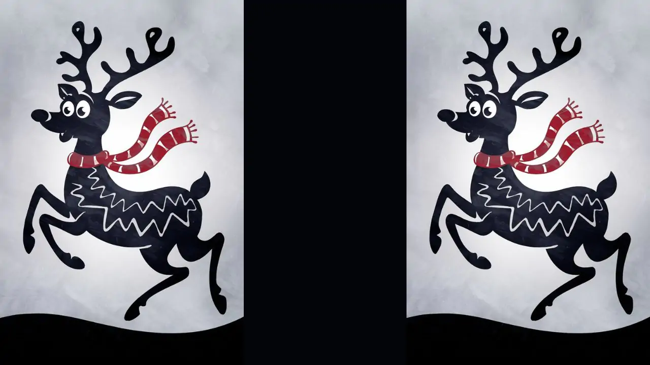 Festive Reindeer Silhouette Art