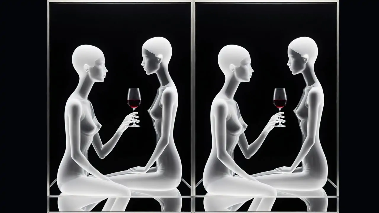 Surreal Glass Silhouette Art