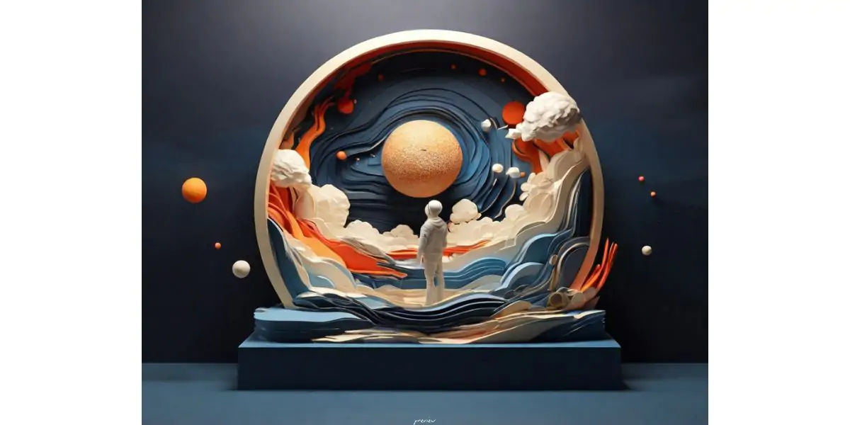 Minimalist 3D Space Artwork