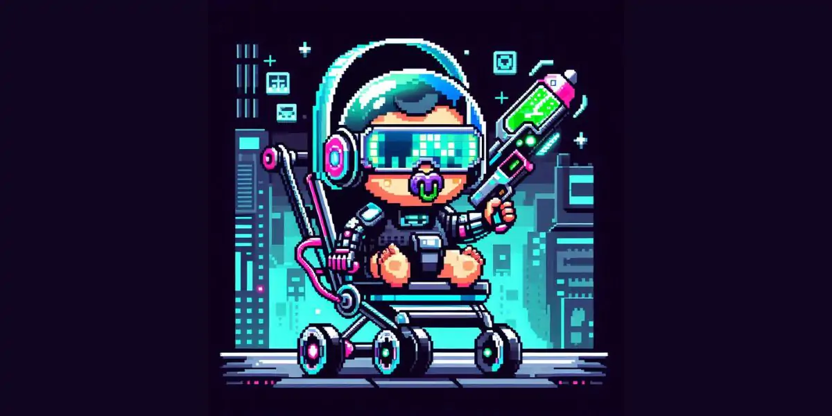 Cyber Baby Hero Pixelated