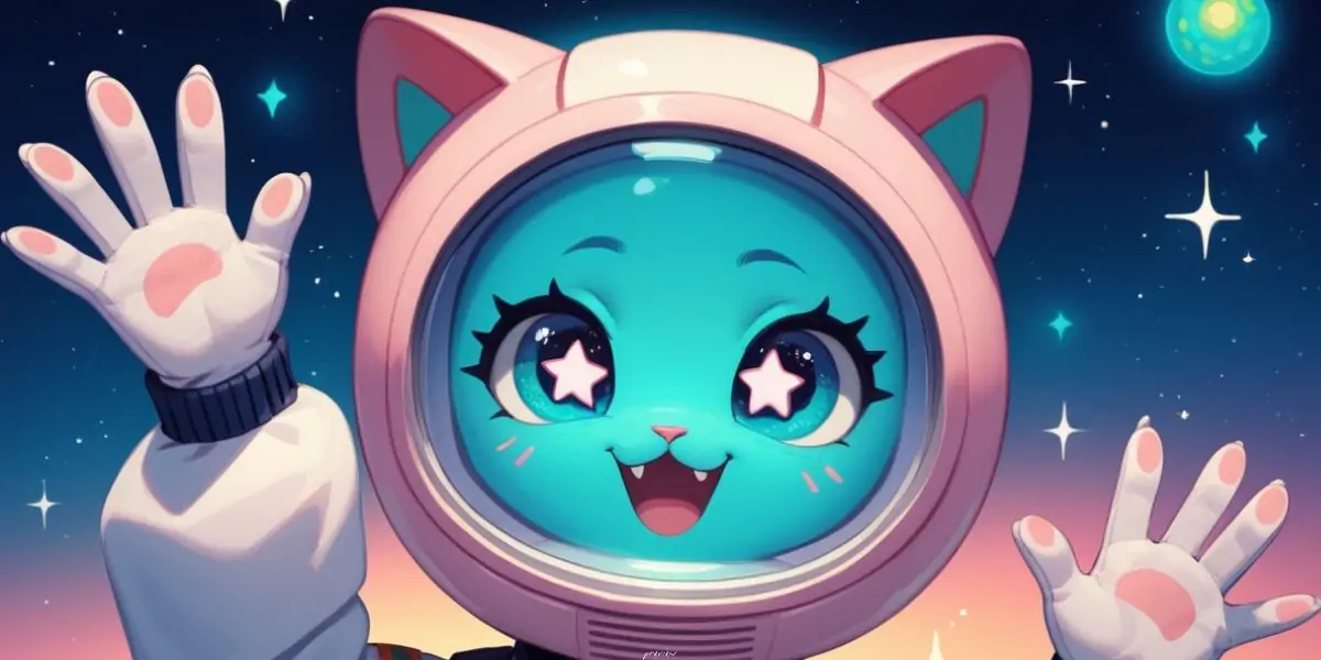 Cute Astronaut Cat Art