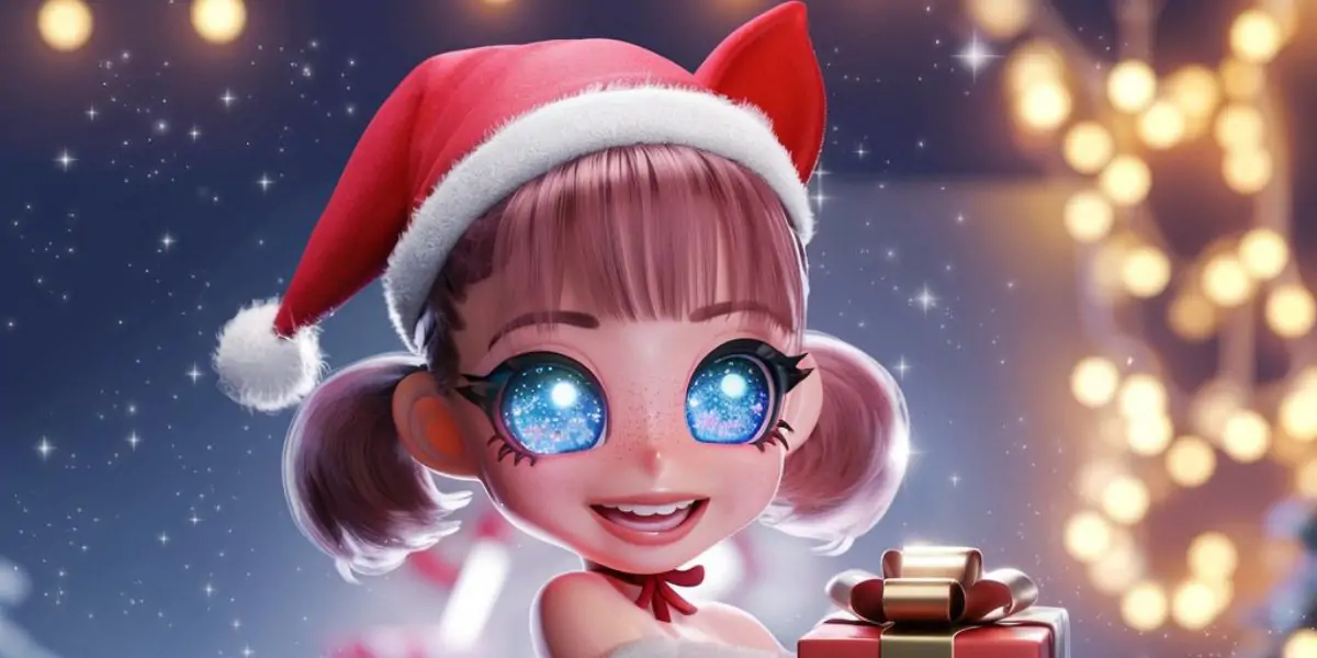 Chibi Christmas Anime Girl