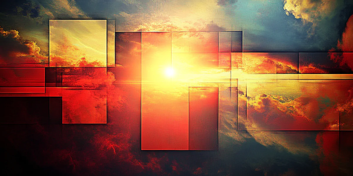 Abstract Red Wall Art Piece: Heaven and Earth